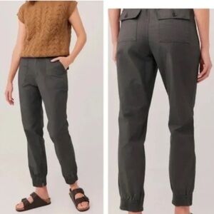 Pact Organic Chino Joggers Ankle Zipper Green Size Large Cotton High Waist